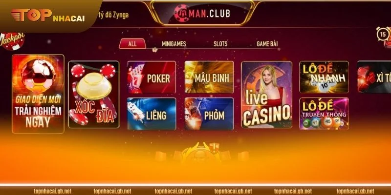 Đánh Giá ManClub - Cổng Cược Top Đầu, Giao Dịch Bạc Tỷ 2 Tràn ngập lựa chọn các game cá cược tại ManClub.